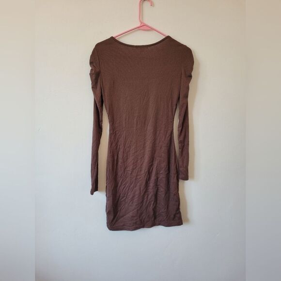 Ultra Flirt Ribbed Bodycon Dress Square Neck Purple Brown Casual Soft Girl Small - Picture 8 of 10